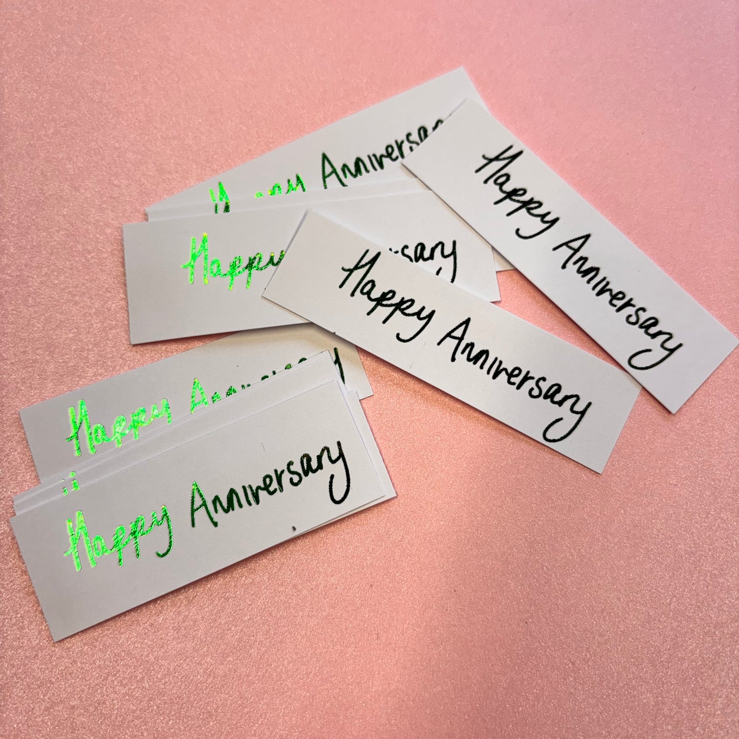 10pcs Green Foiled With Happy Anniversary Word Pack