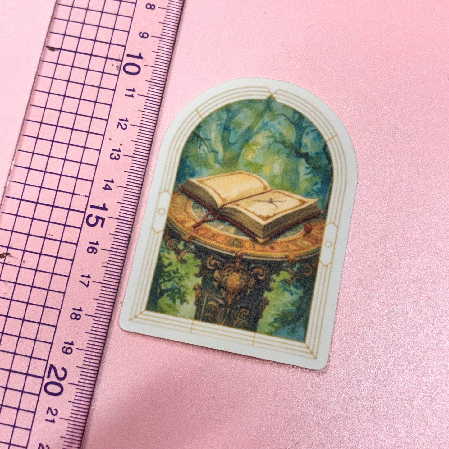 Arched Fantasy Book Matt waterproof Die Cut Sticker
