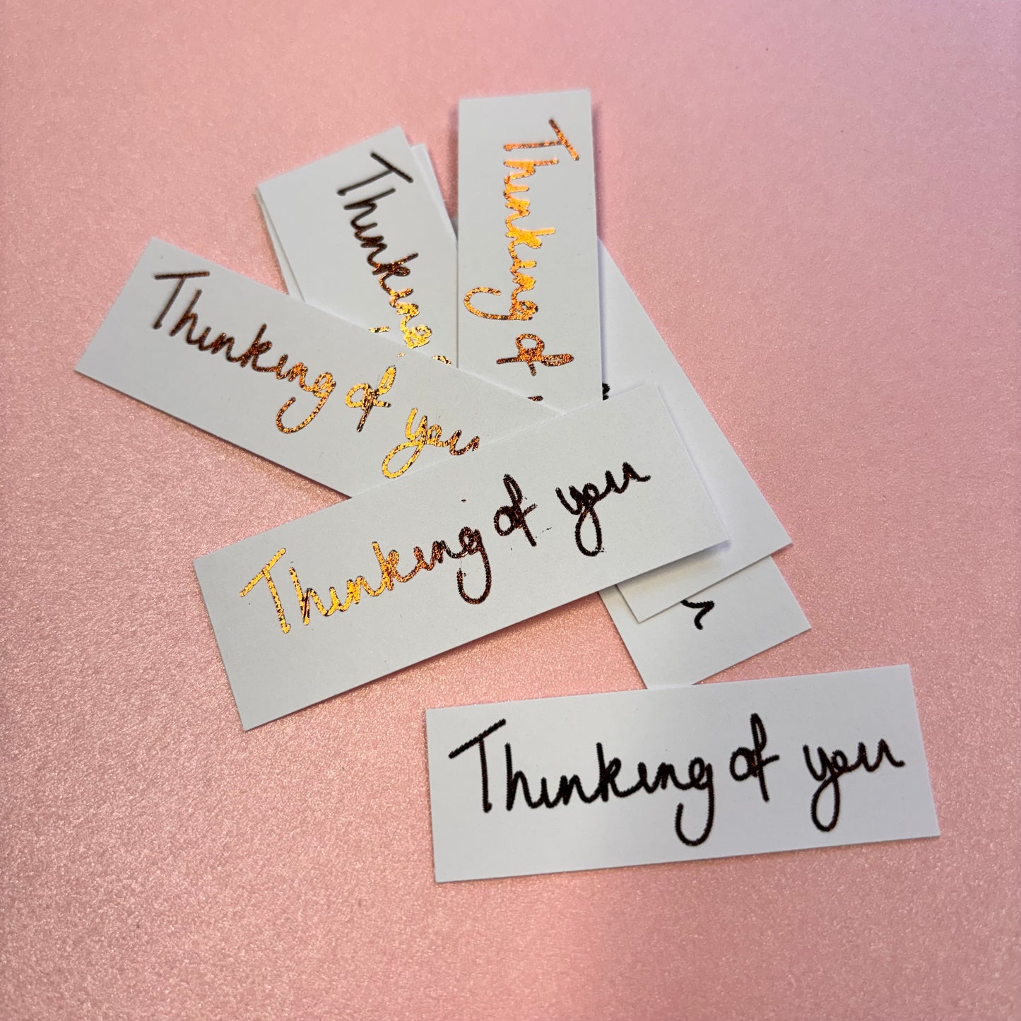 10pcs Brown Foiled With Thinking Of You Word Pack
