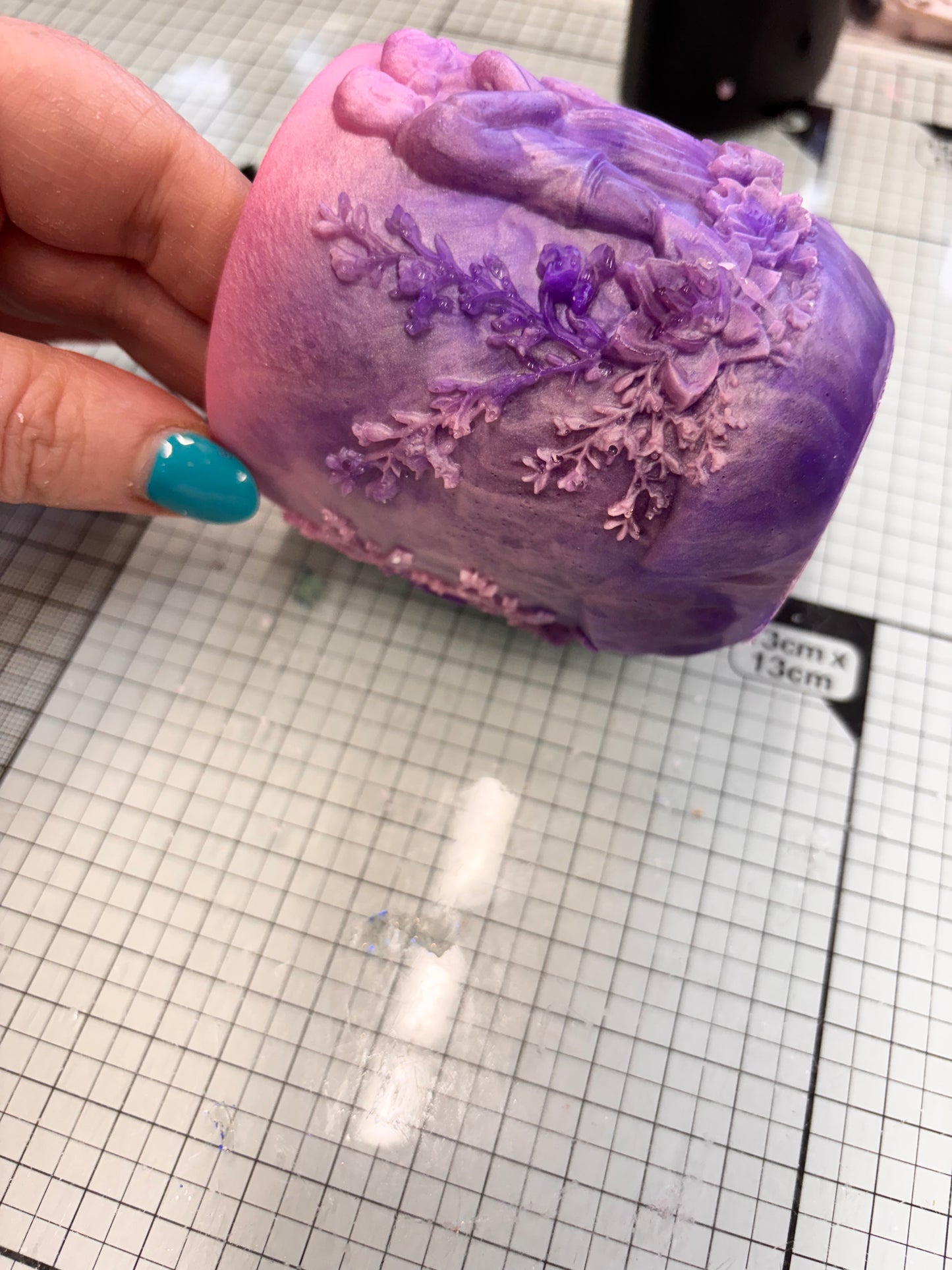 Pink/Purple Girl And Boy Resin Pot