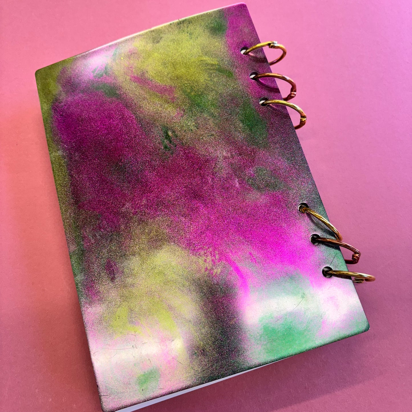 Metallic Pink And Green Resin Dragon Eye A5 Blank Note Book