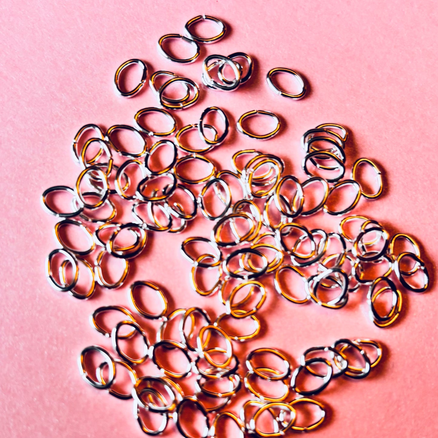 100 pcs Silver Plated 6mm Oval Jumprings