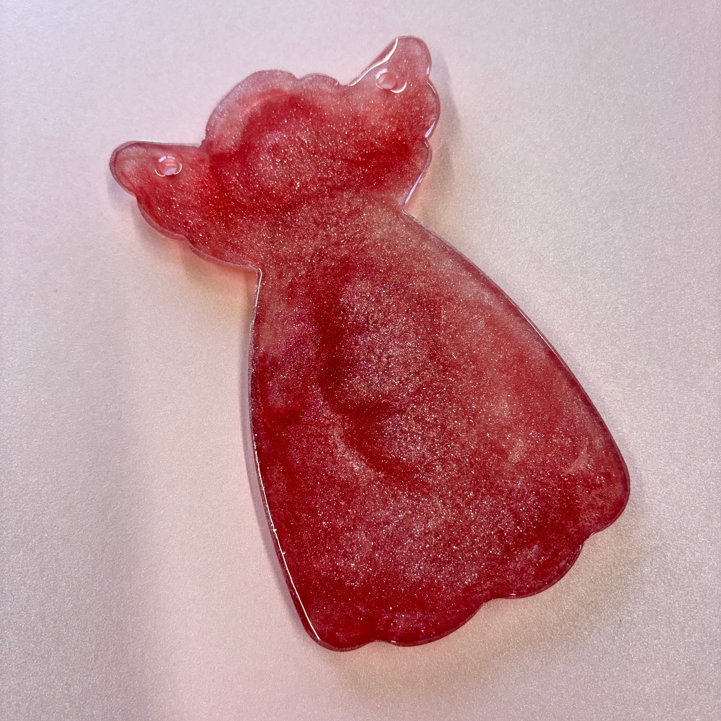 Beautiful Red Glitter large Resin Angel Hanger