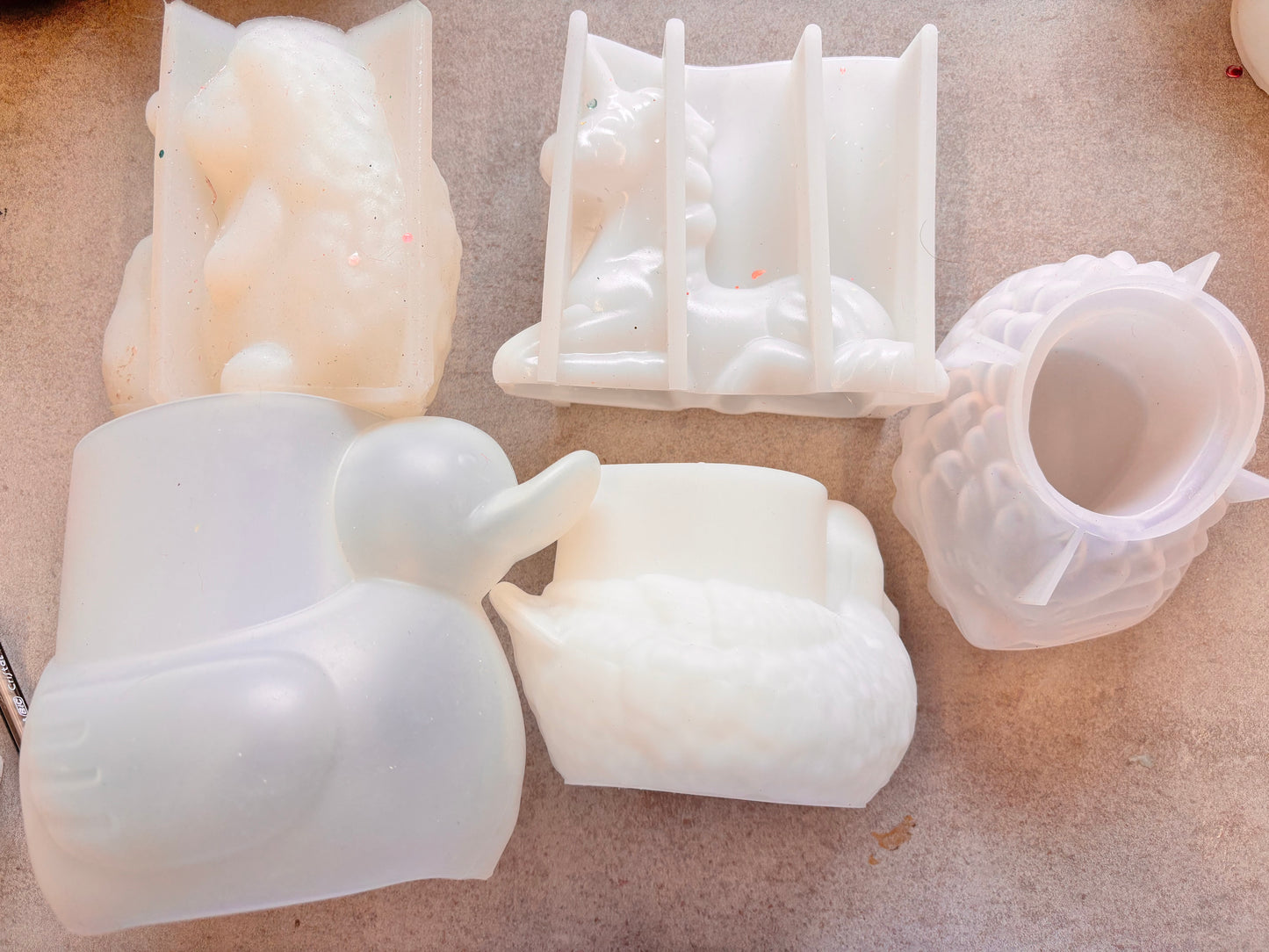 Collection of 5 animal Resin Molds lot 3