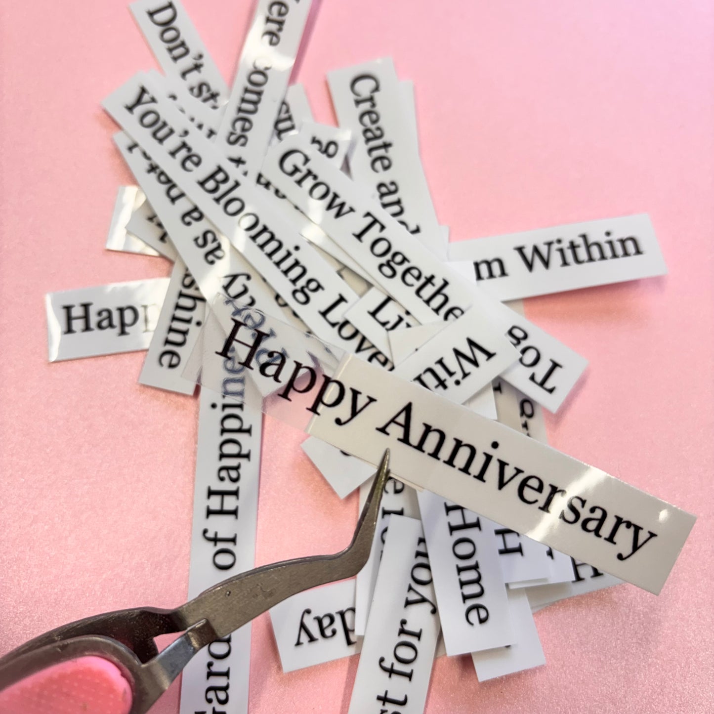 30pcs Clear Stickers Floral Treasures Word Pack