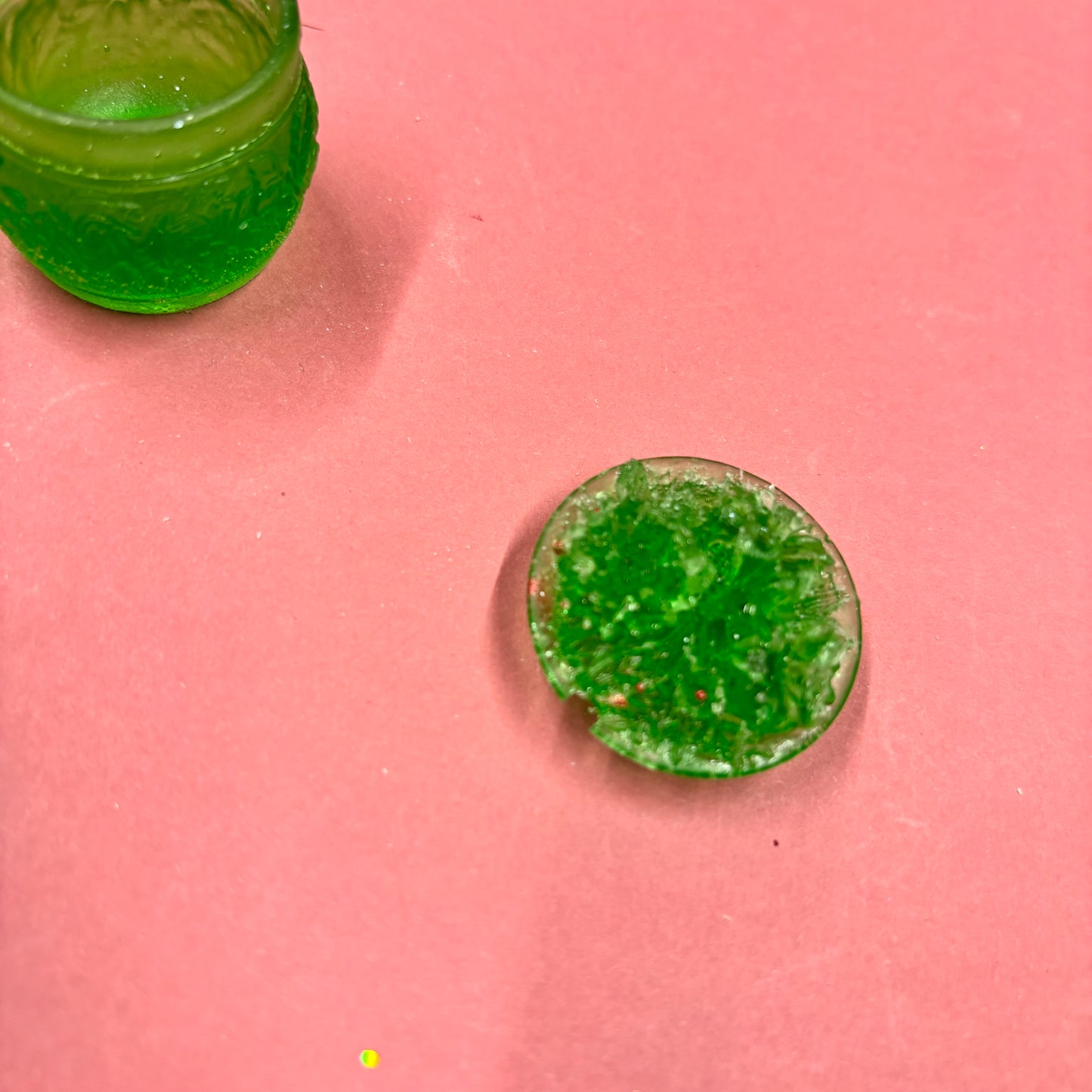 Green Transparent Mini Floral Pill Lidded Pot