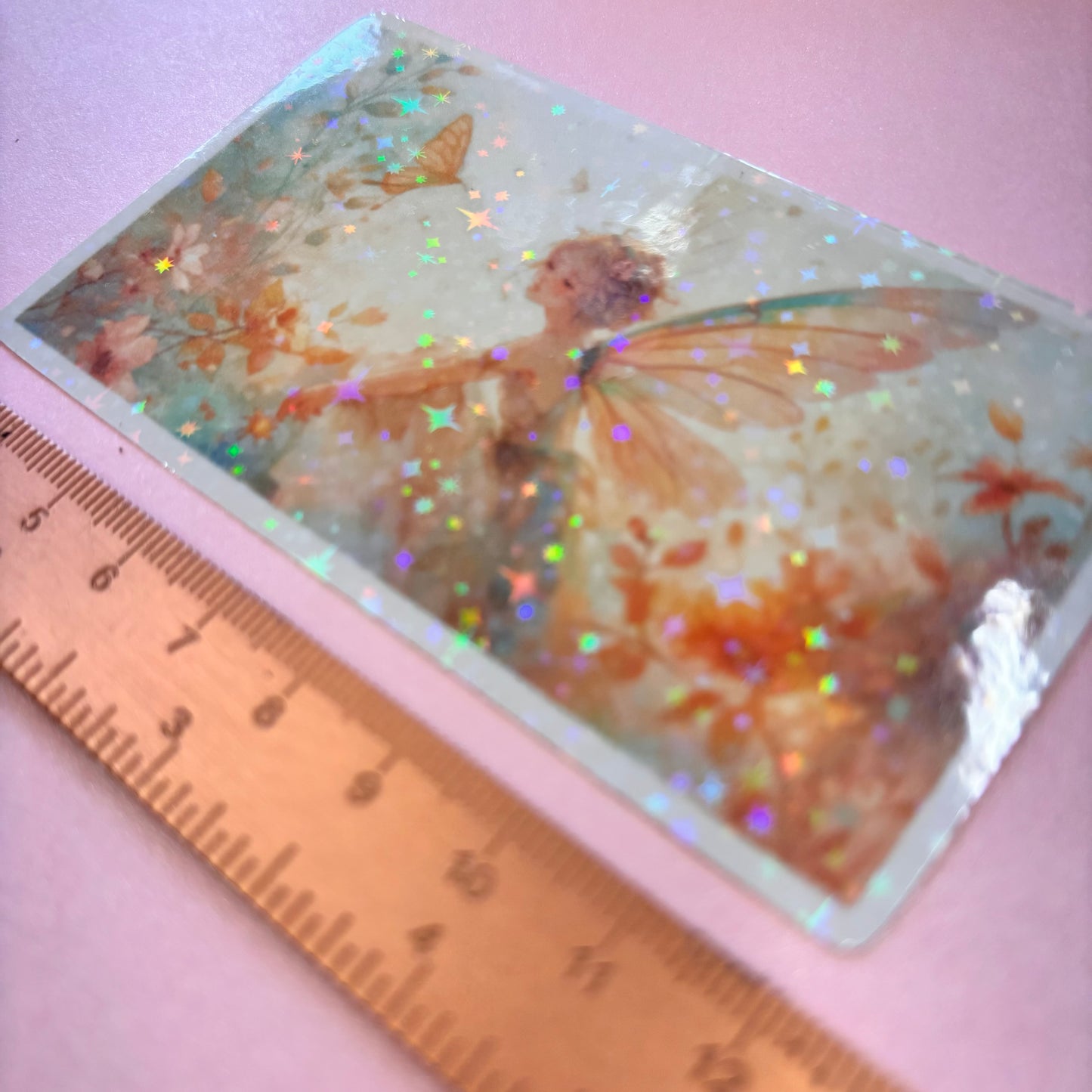 Enchanted Fairies Pastel Dreams Die Cut Sticker in Holographic