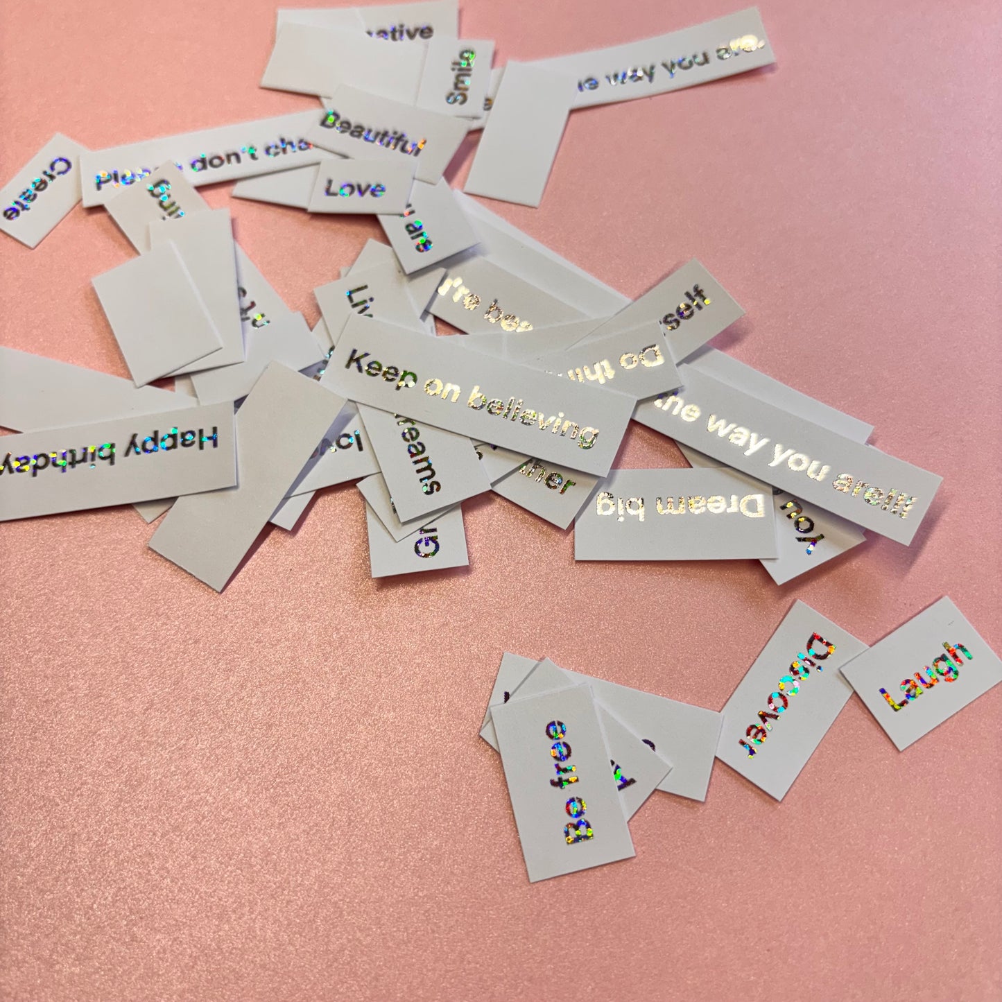 30pcs Silver Holographic Foiled Vintage Treasures Word Pack