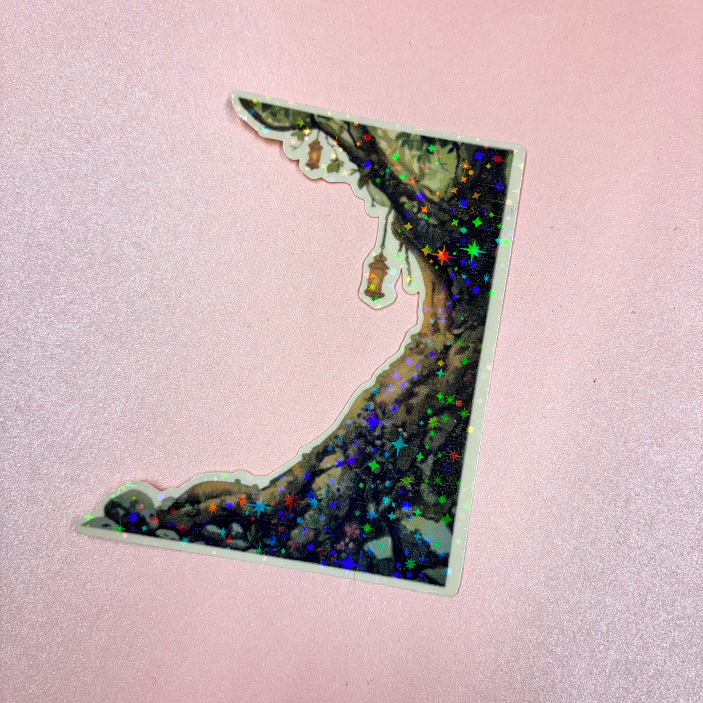 Fantasy Tree Holographic Die Cut Sticker