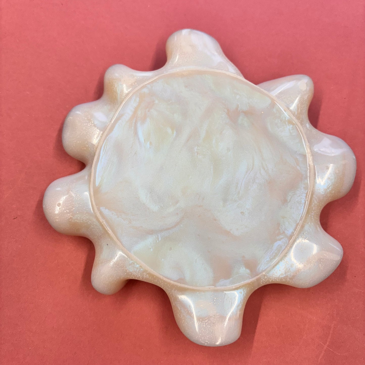 Beautiful White And Silver Shell Trinket Tray