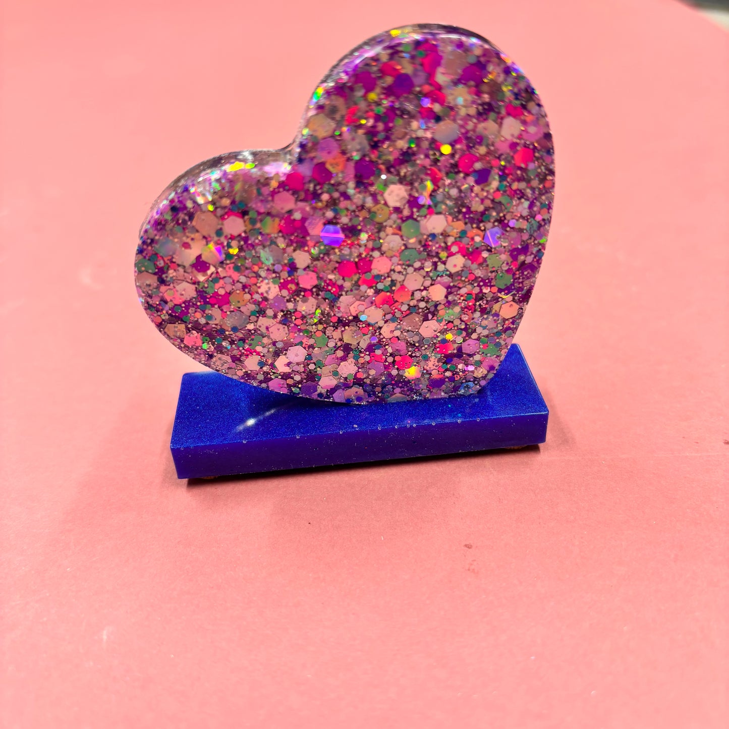 Small Paw Glitter Heart Standing Plaque
