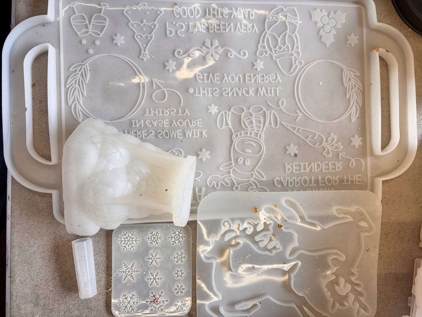Collection of 4 Christmas Resin Molds