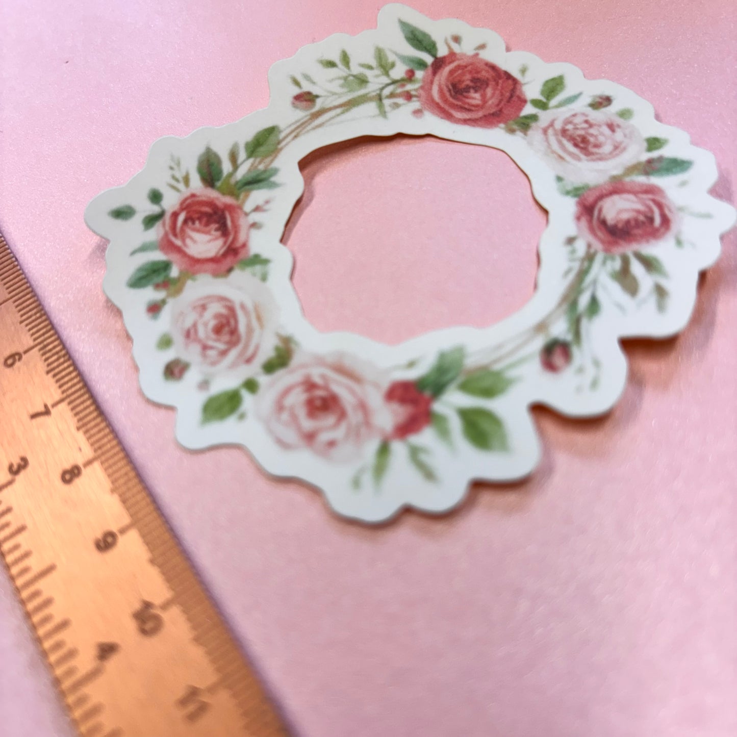 Delicate Roses Reef Die Cut Sticker in Matt