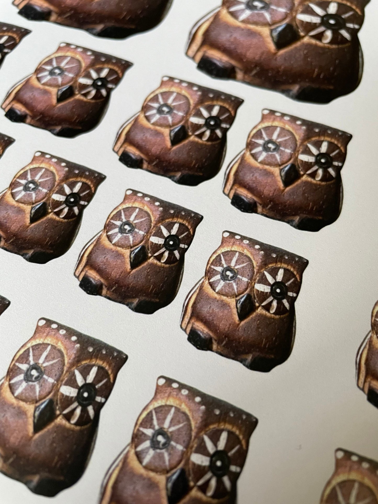 10 pcs Little wooden Owl ephemera pack ready to use no cut