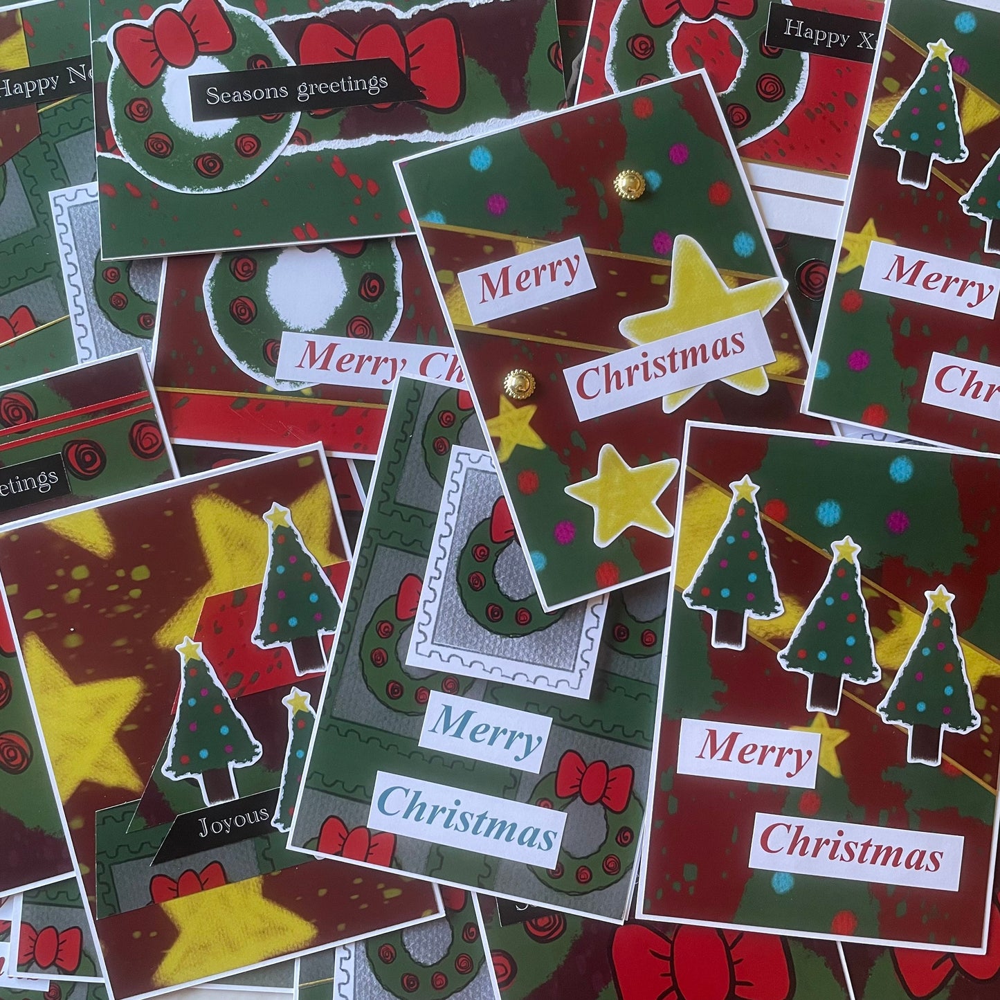 Feastive treasures Christmas paper pad contains 24 A4 sheets (6 designs) of beautiful Christmas backgrounds with added ephemera