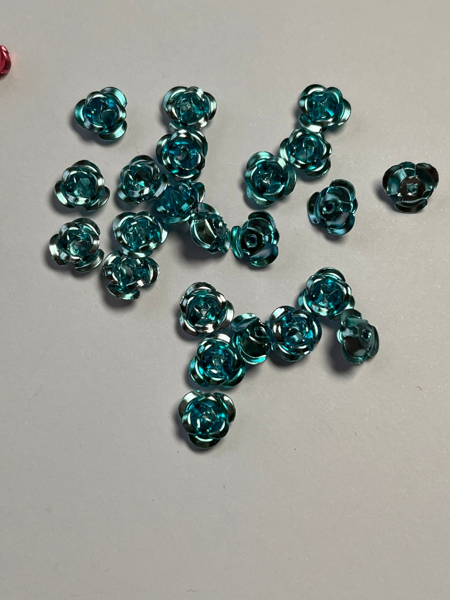 50pc 6mm rose beads cabochons cabochon embellishments for card making and jewellery making in blue