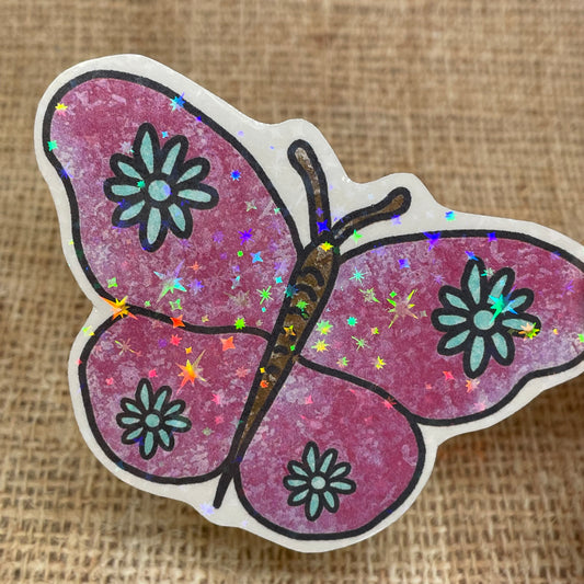1 pc Large Pink Holographic Stickers