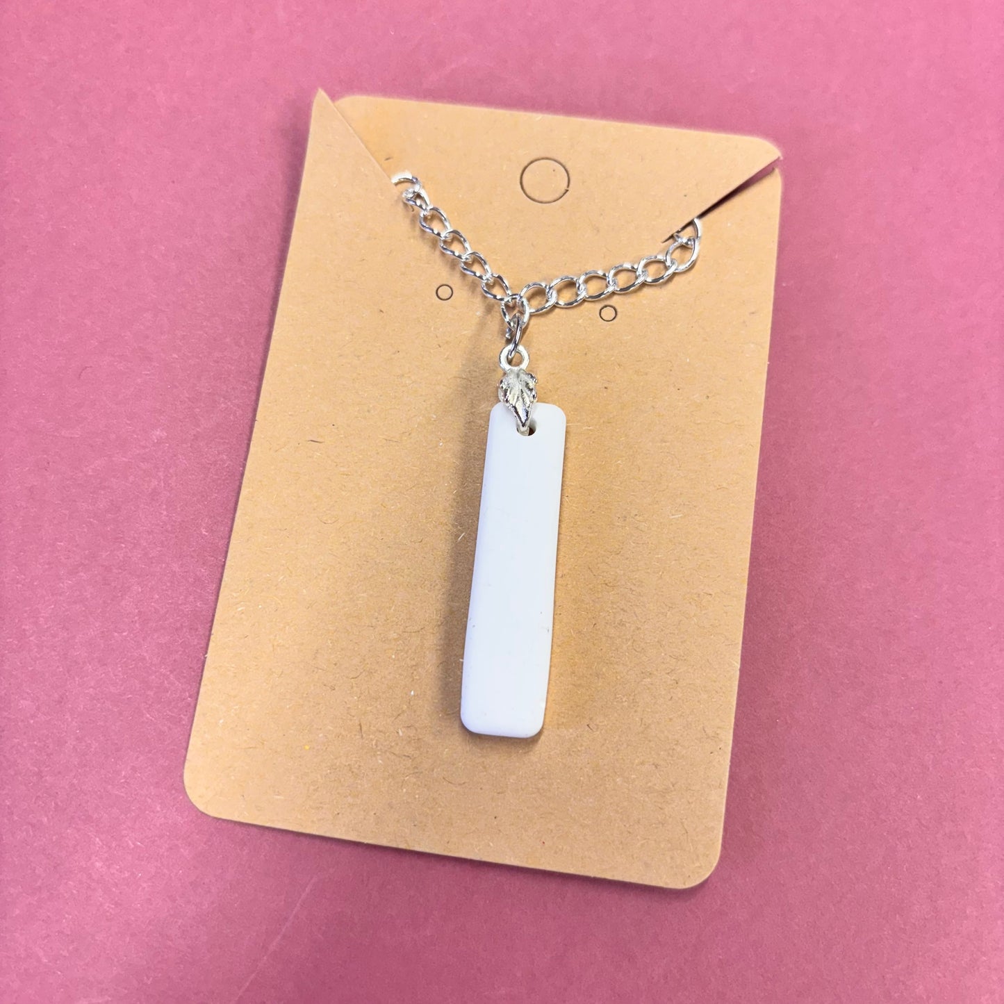 White Rectangle Eco Resin Pendant