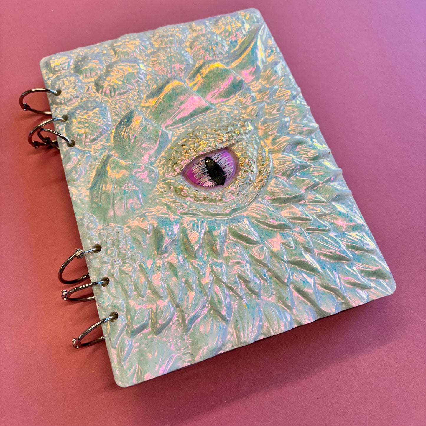 White Resin Dragon Eye A5 Blank Note Book