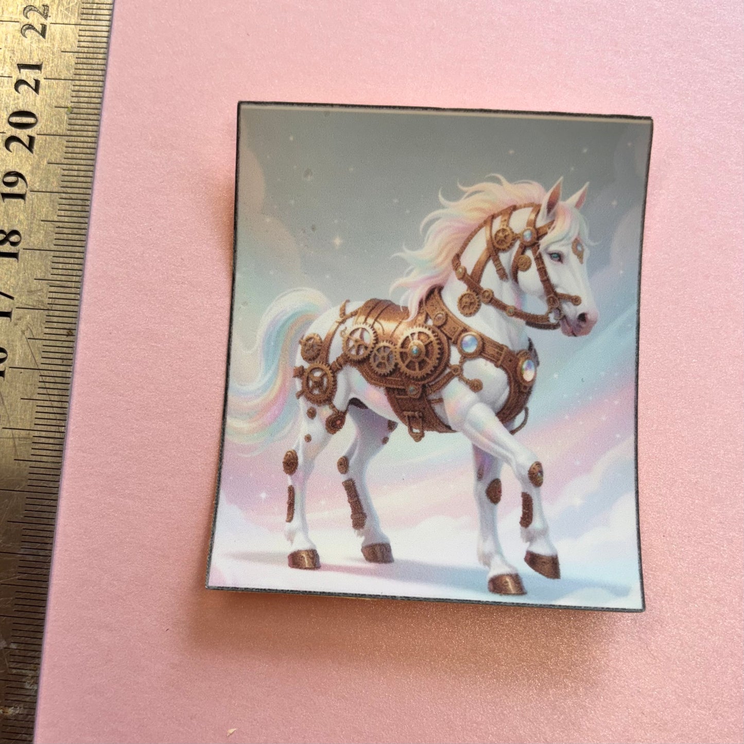 Victorian Steampunk Matt Horse Die Cut Sticker by Shiny Creation
