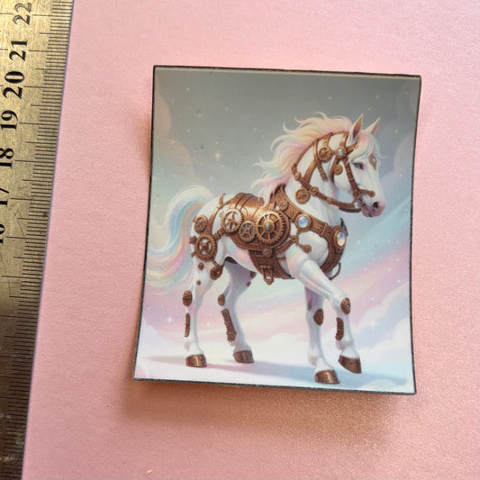 Victorian Steampunk Matt Horse Die Cut Sticker by Shiny Creation