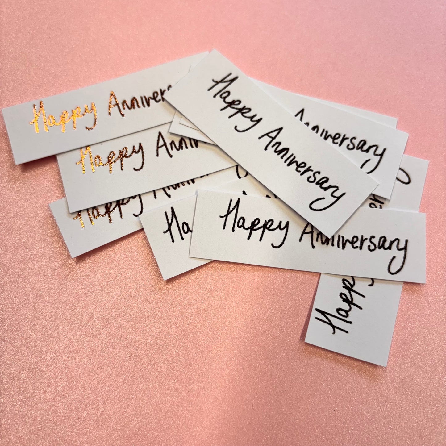 10pcs Brown Foiled With Happy Anniversary Word Pack