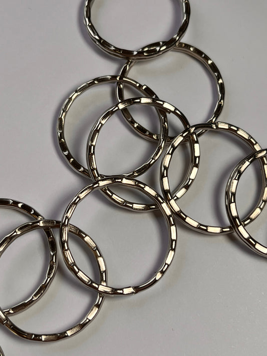 10 pcs Antique Silver Plated Keyring Split rings