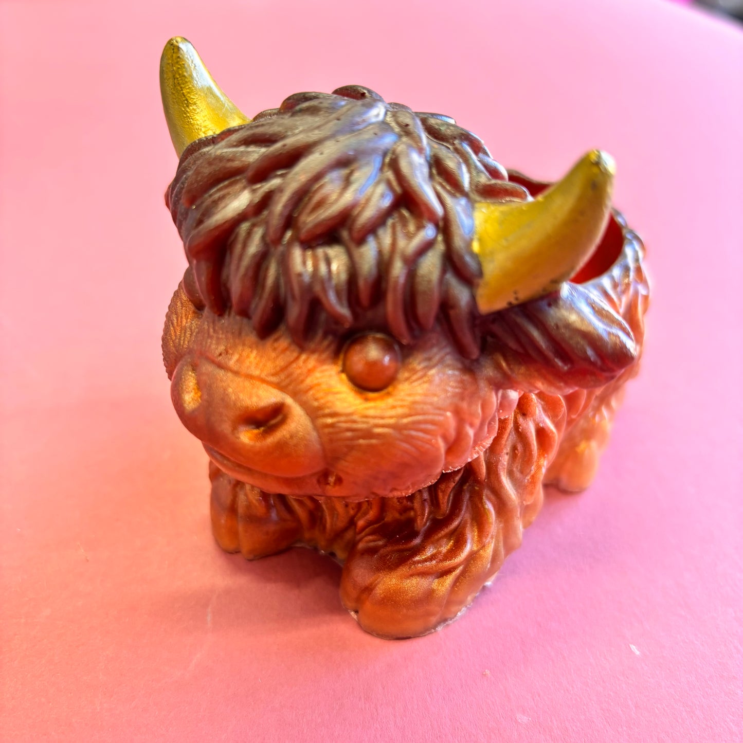 Highland Cow Resin Pot