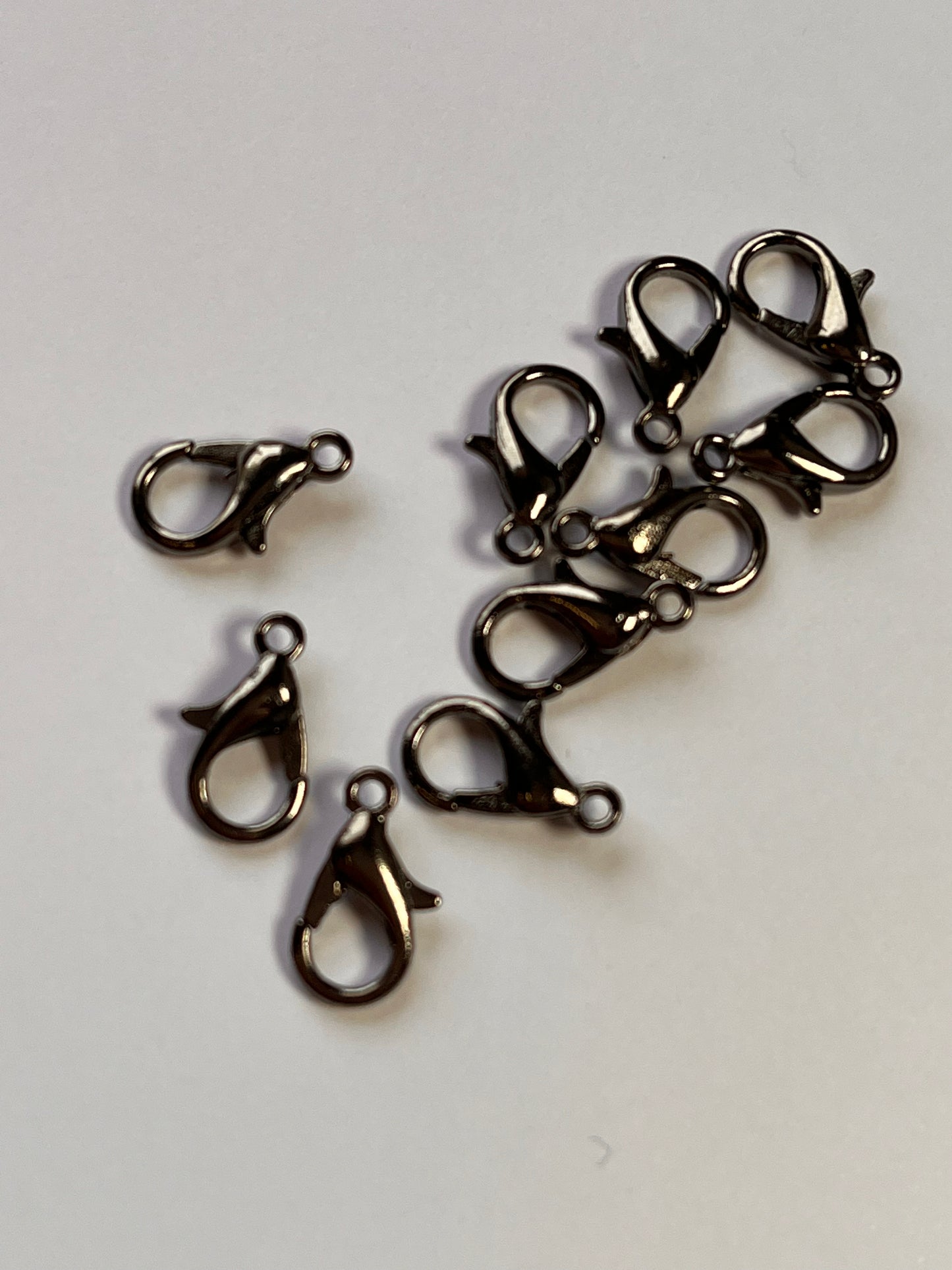 10 pcs Black Plated 12mm Lobster Claw Clasps