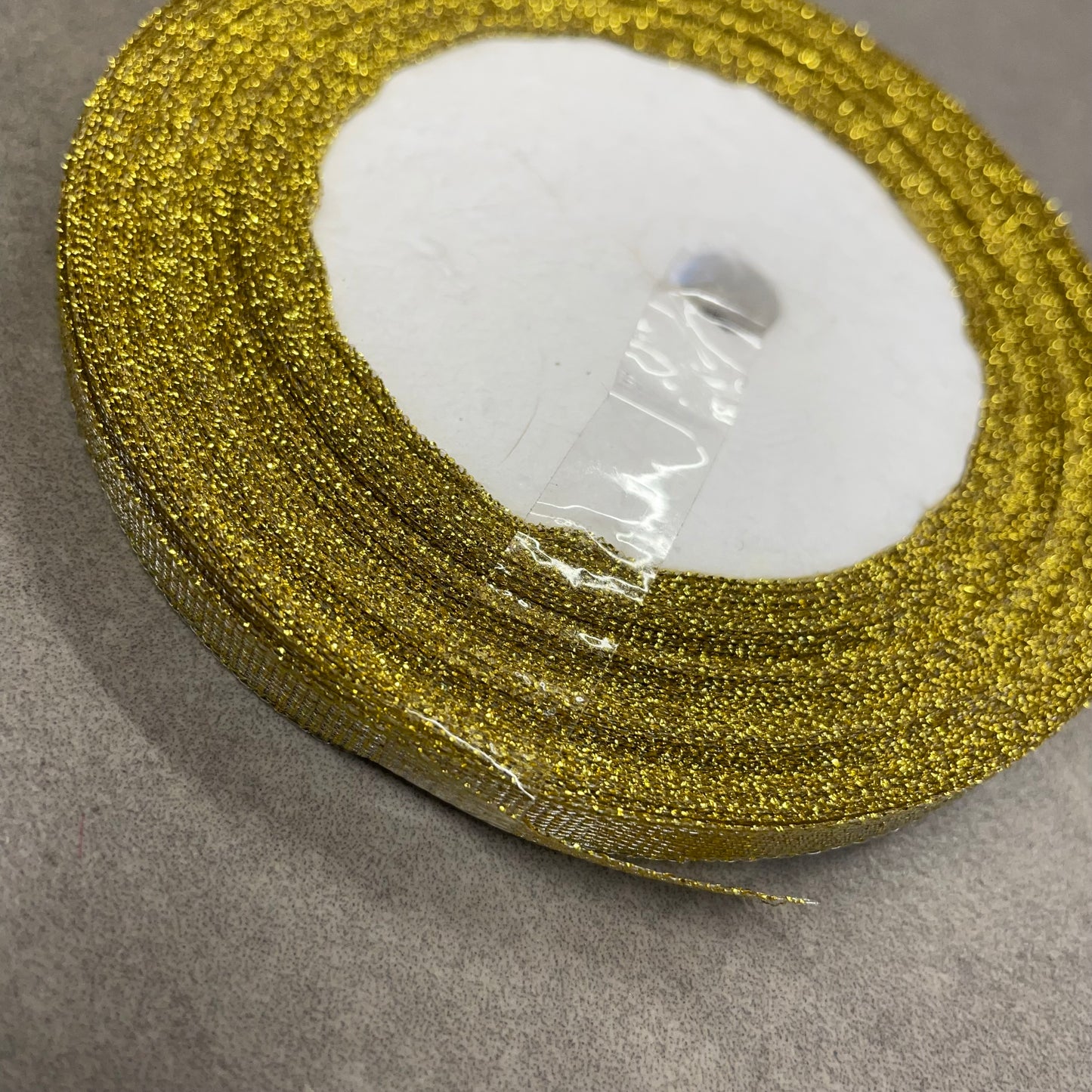 22 meter roll of Gold Glitter organza 6mm Ribbon