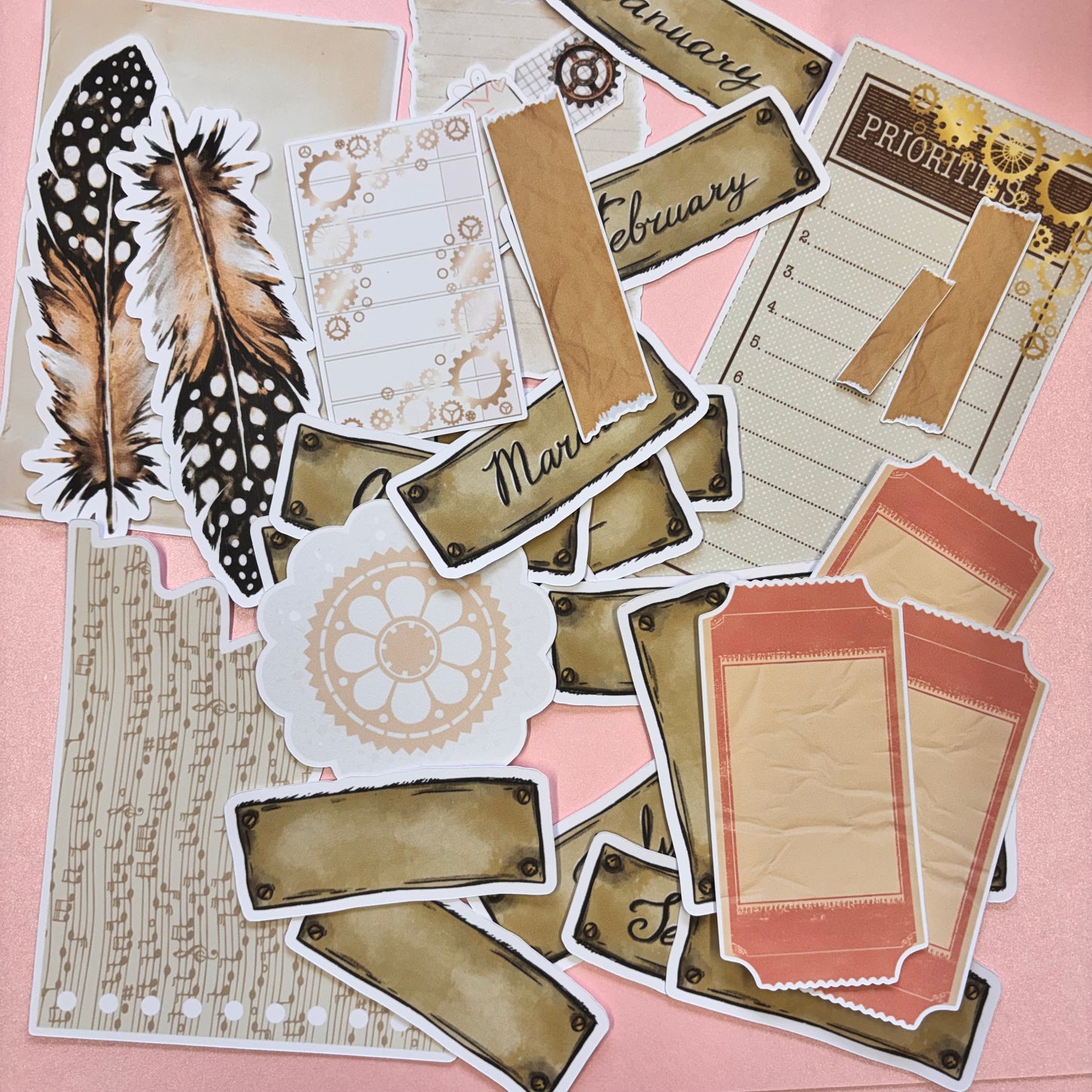 Victorian Steampunk 33pcs Journaling Ephemera by Shiny Creation