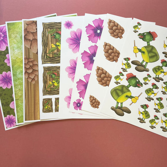 Tommy Turtle Paper Collection with Cut Aparts PRINTED AND POSTED