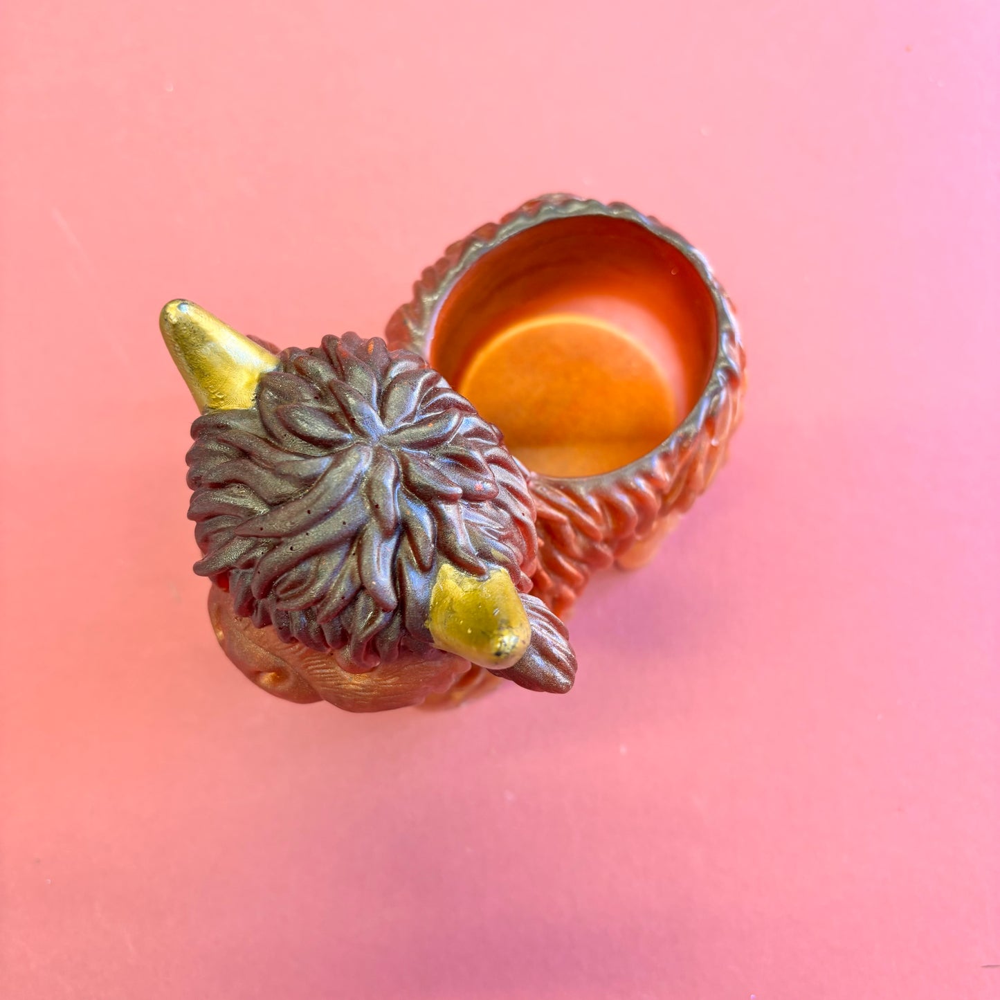 Highland Cow Resin Pot