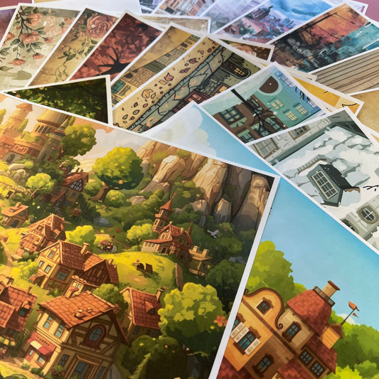 Printed And Posted City Life backing Paper Pad 21 Sheets