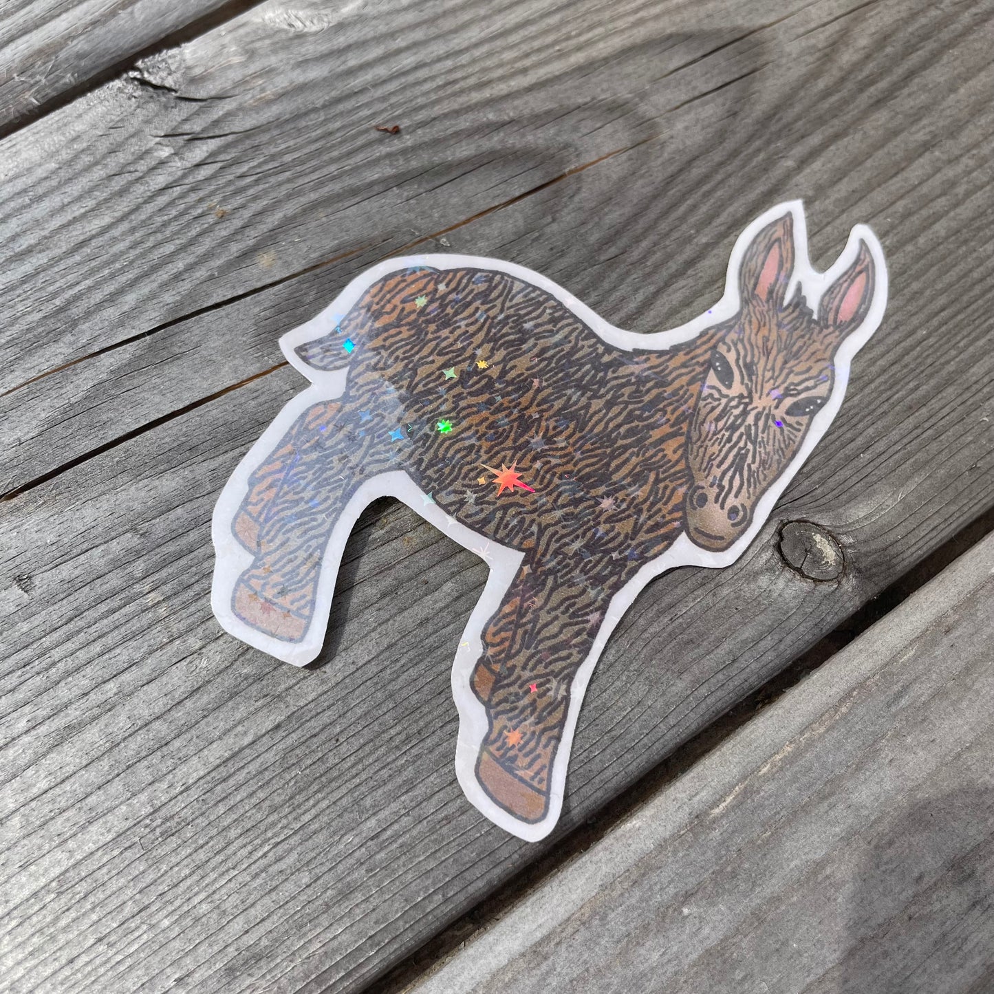 1 pc Douglas the Donkey Holographic Stickers