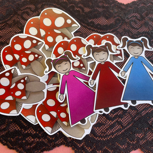 10 pcs Girl and Mushroom ephemera