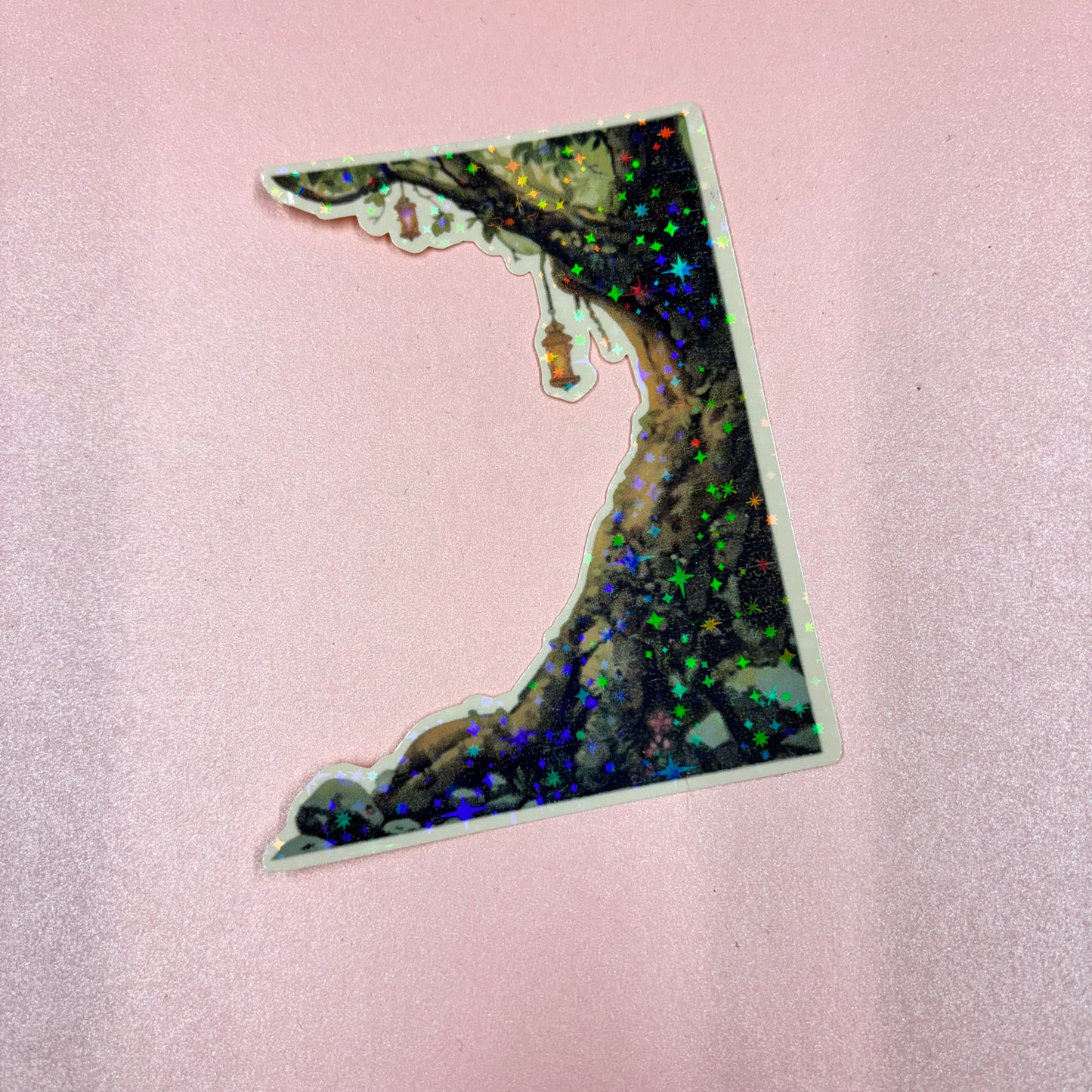 Fantasy Tree Holographic Die Cut Sticker