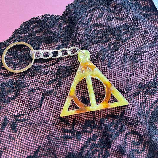 Deathly Hallows Yellow Resin Keyring