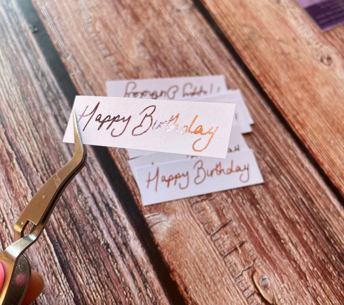 20 pcs Handwritten “Happy Birthday” foiled word pack