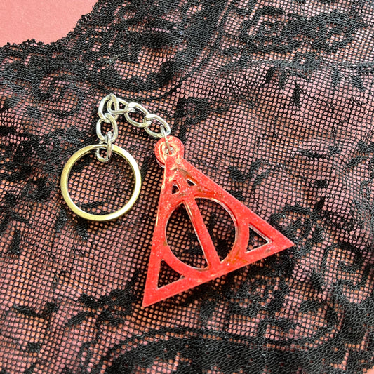 Deathly Hallows Red Resin Keyring