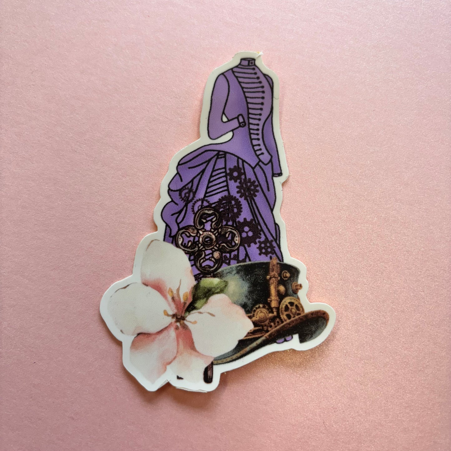 Victorian Steampunk Matt Dress Die Cut Sticker by Shiny Creation