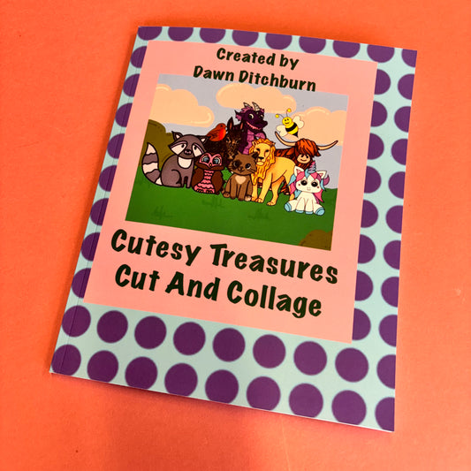Cutesy Treasures Paperback Cut And Collage Book