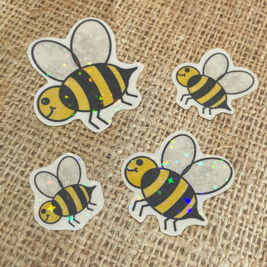 4 pc Bumblebee Holographic Stickers