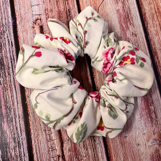 Large White floral scrunchie