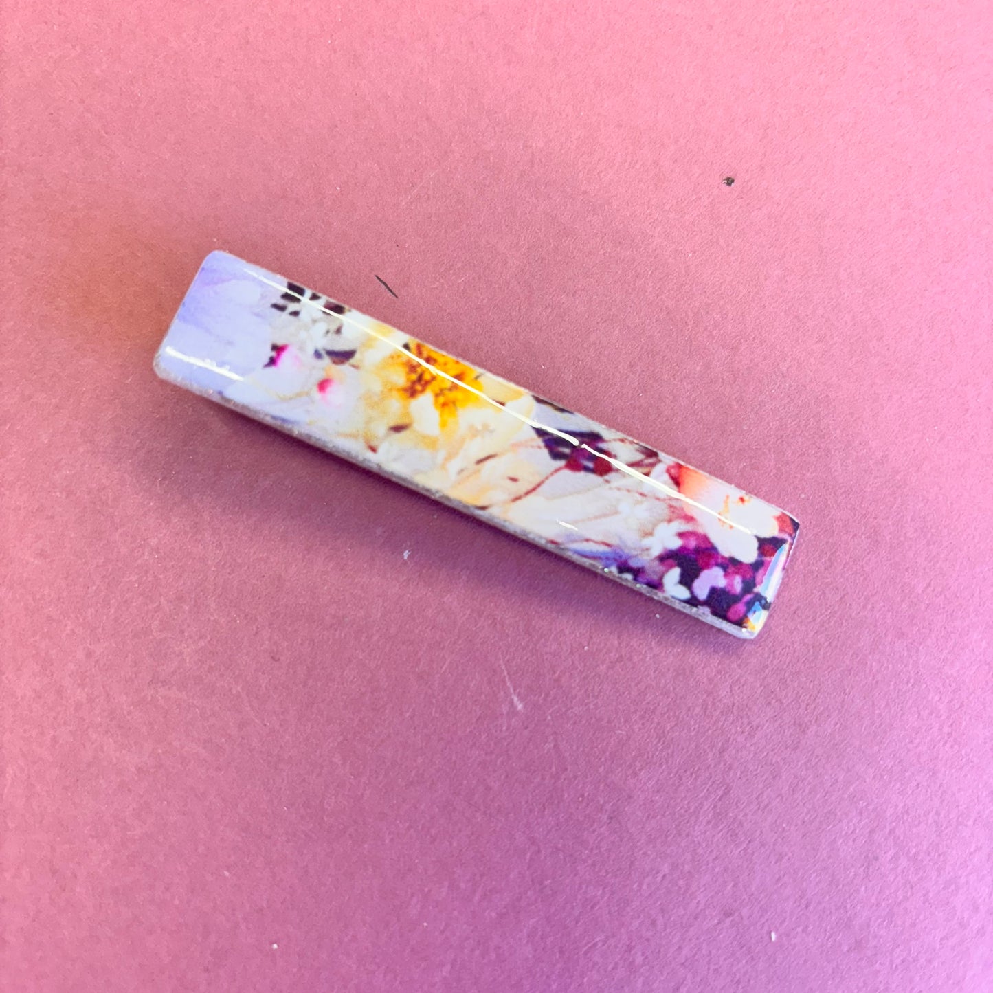 Purple Floral Design Hair Clips