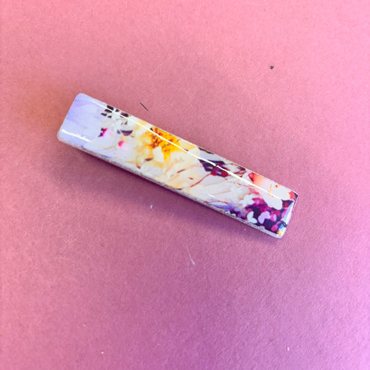 Purple Floral Design Hair Clips