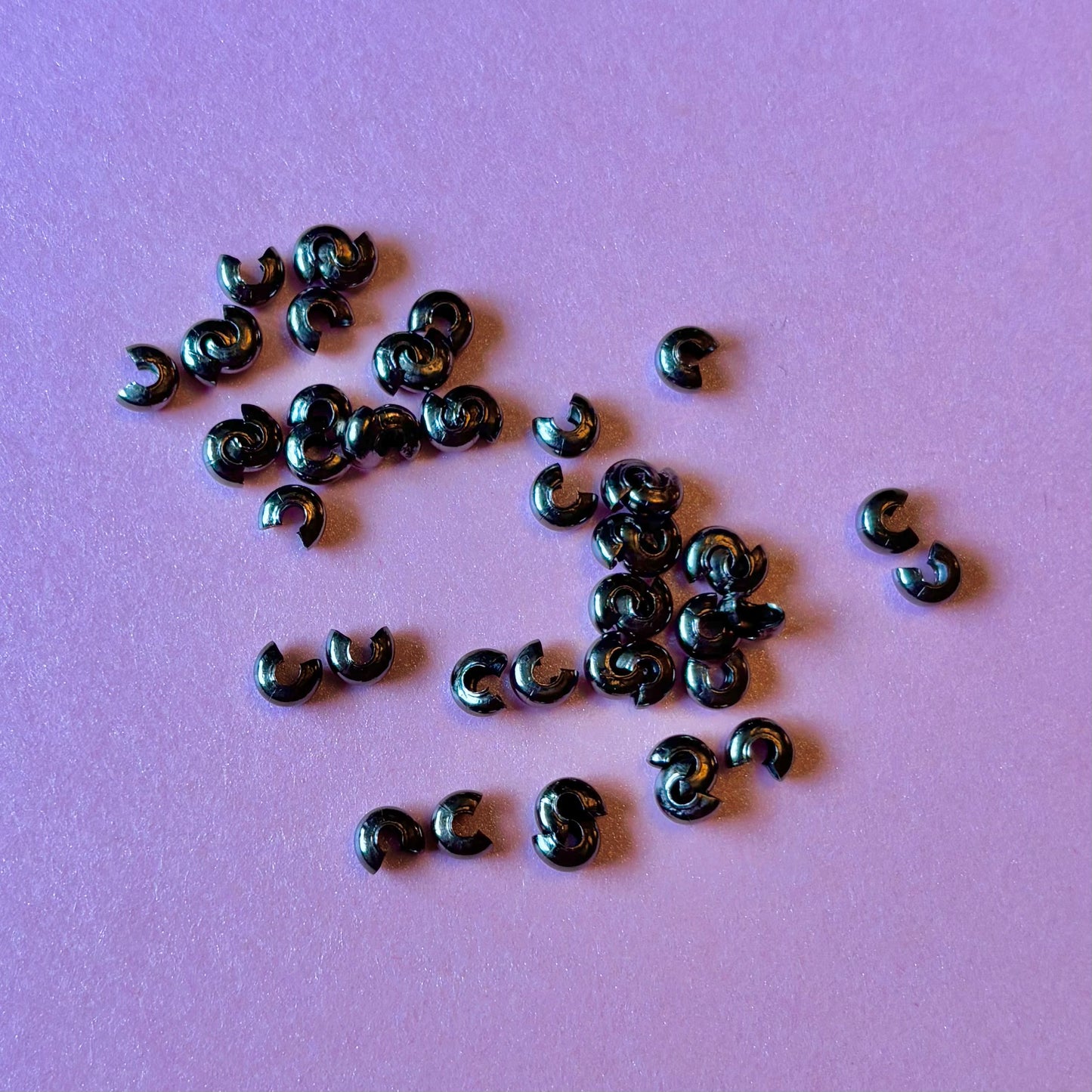 50 pcs Black Plated Crimp Bead Covers