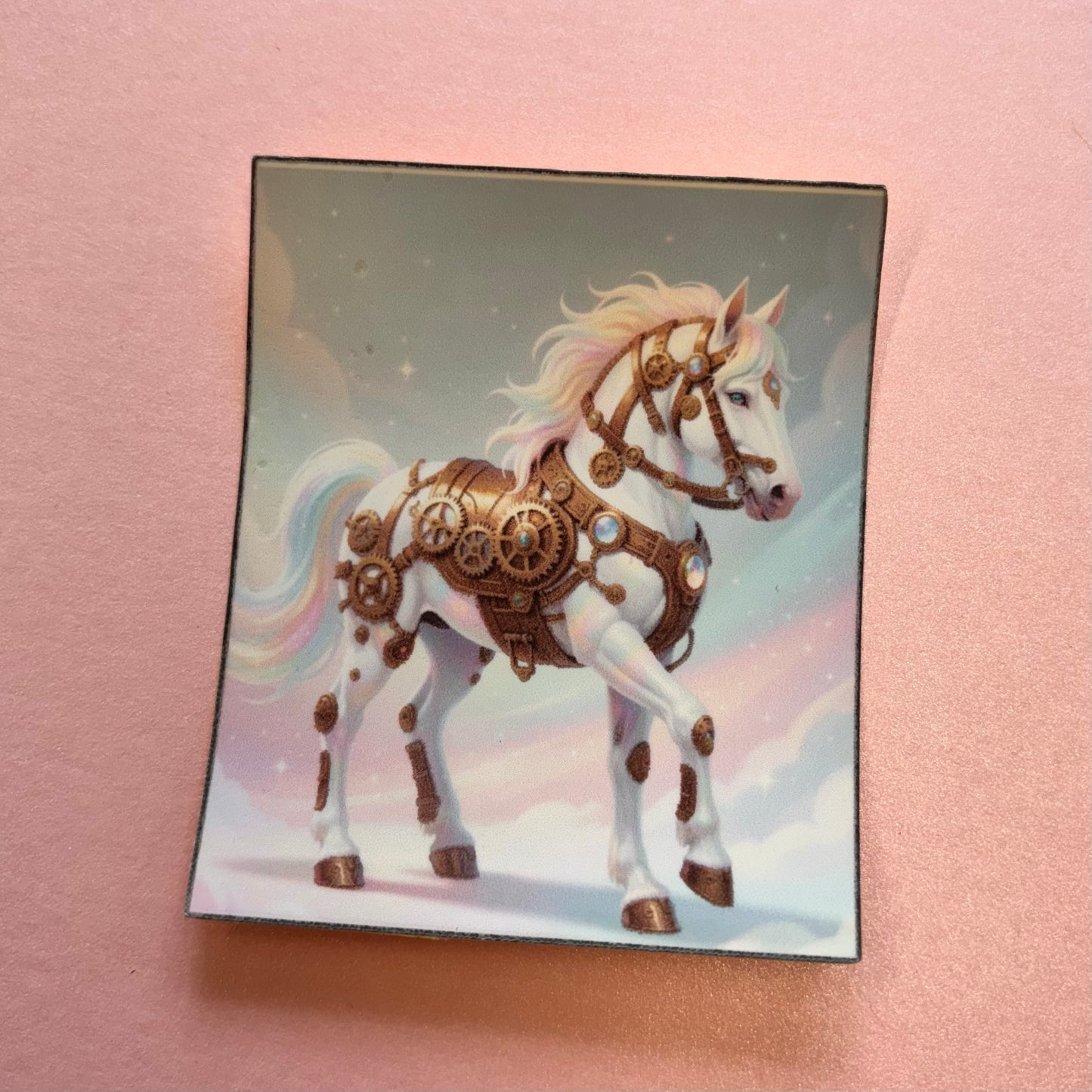 Victorian Steampunk Matt Horse Die Cut Sticker by Shiny Creation