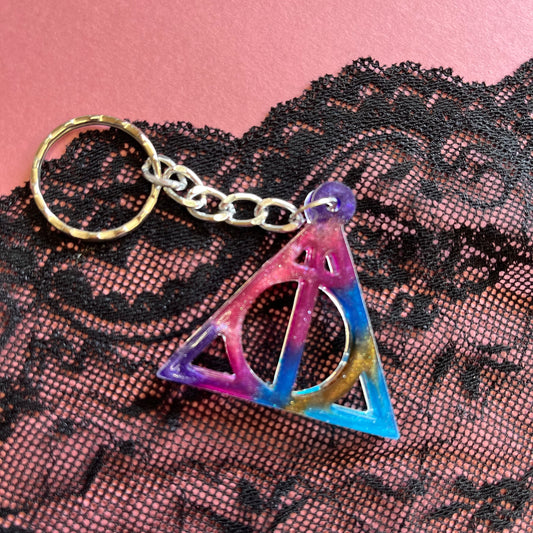 Deathly Hallows Multi Coloured Resin Keyring