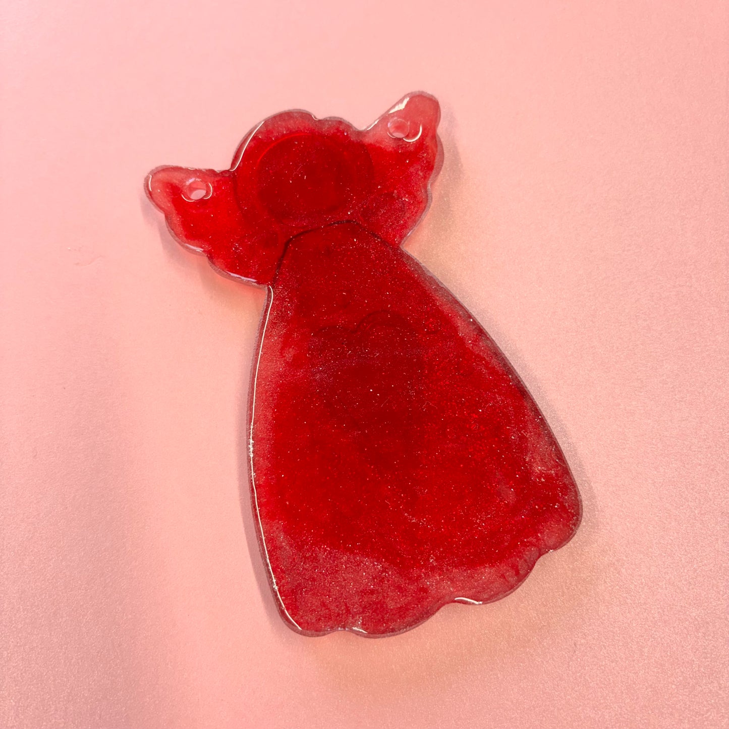 Beautiful Red Glitter large Resin Angel Hanger design 2